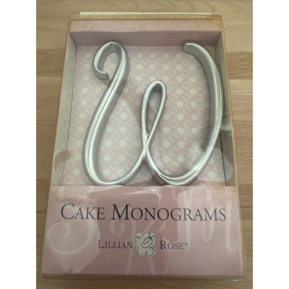 Lillian Rose Silver Monogram Cake Topper Letter W Wedding Anniversary Decor